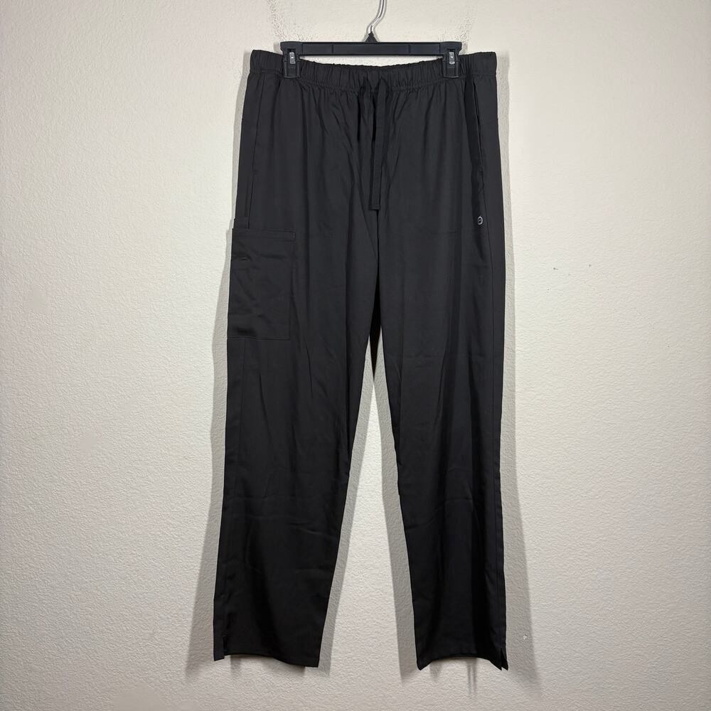 WonderWink Size Large Scrub Pants Black Modern Fit Drawstring Waist Pockets